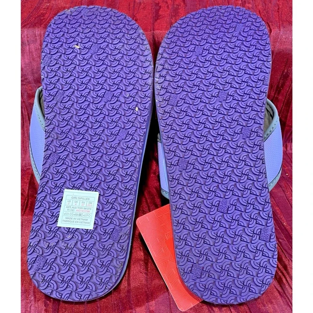 Youth The NORTH FACE NWT G Basecamp Purple Flip Flops Beach Surf Sandals sz 5Y